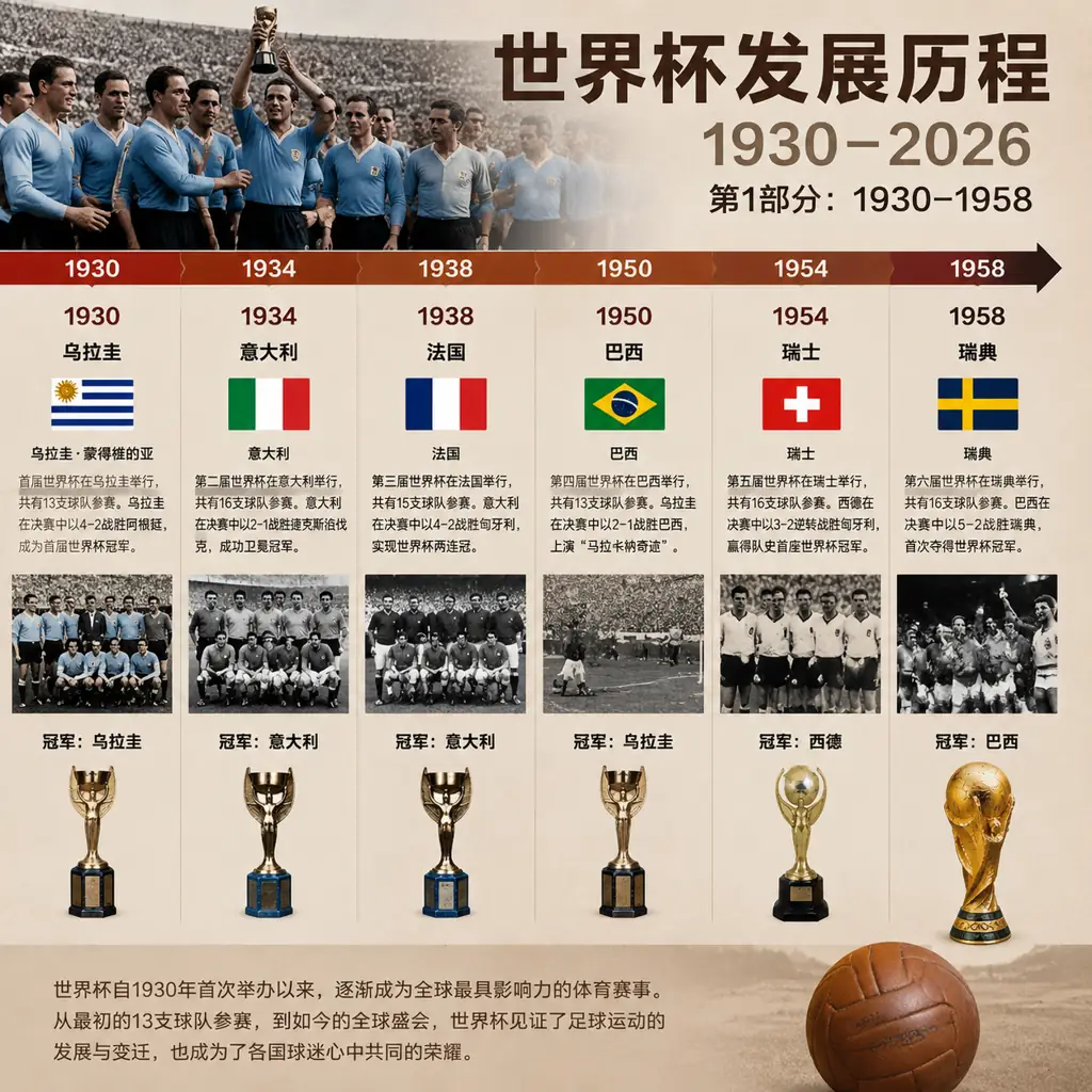 世界杯从1930年到2026年完整发展历程